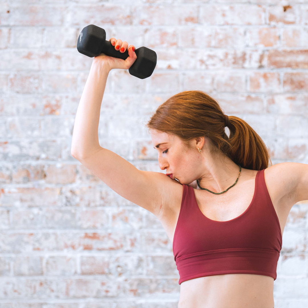 Arm strength exercise with dumbbells
